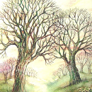 Painting of two trees