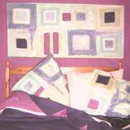 Bedroom Mural above a bed in pinks and purples