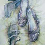 Painting of a group of shoes