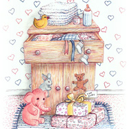 Dressing Table Illustration Greeting Card