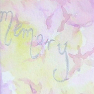 Painting with wavy memory text